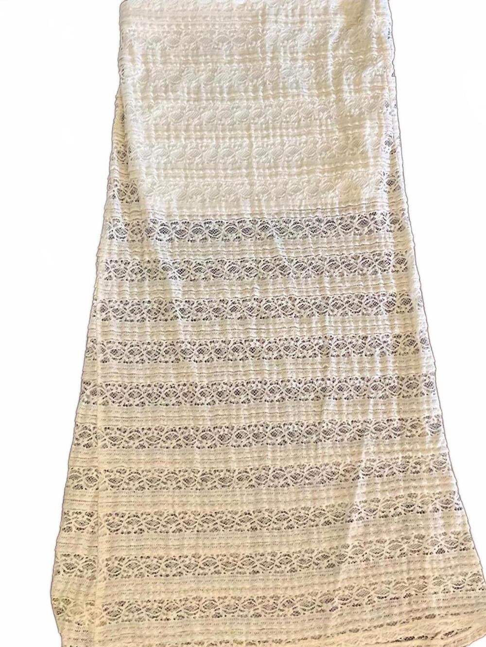 Ecru Lace Sheer Maxi Skirt